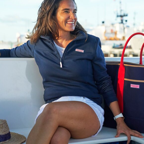 Vineyard Vines Girls XXS Shep Shirt Navy Quarter Zip Pullover NWT - Picture 5 of 8